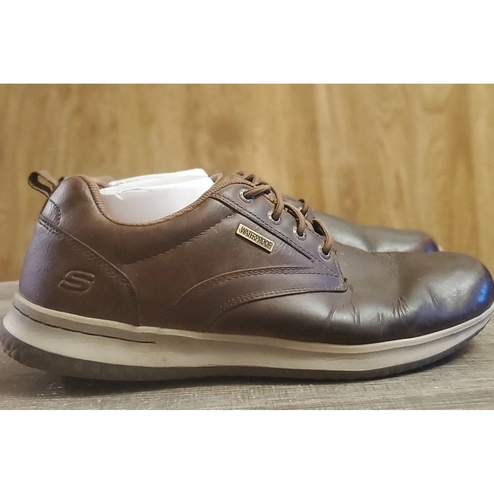 Skechers Delson-Antigo Slip On Shoes Men's Size‎ 12 Brown